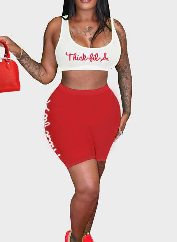 Thick Fil A Baddie Summer Outfit, Thickfila Sports Bra, Thick Fila
