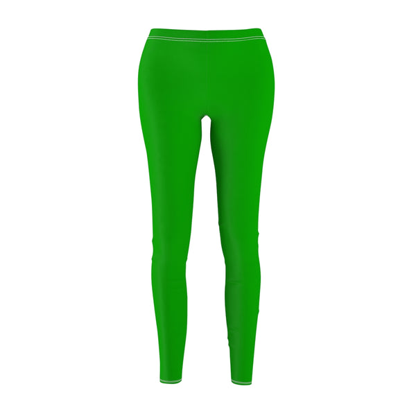 Plain Green Women's Cut & Sew Casual Leggings
