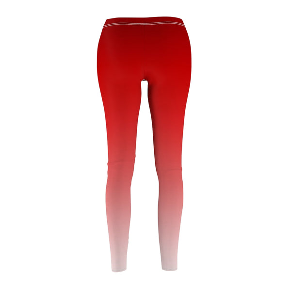 Red Ombre Women's Cut & Sew Casual Leggings