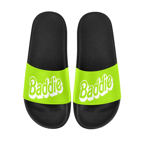 Baddie Lime Green Women's Slide Sandals