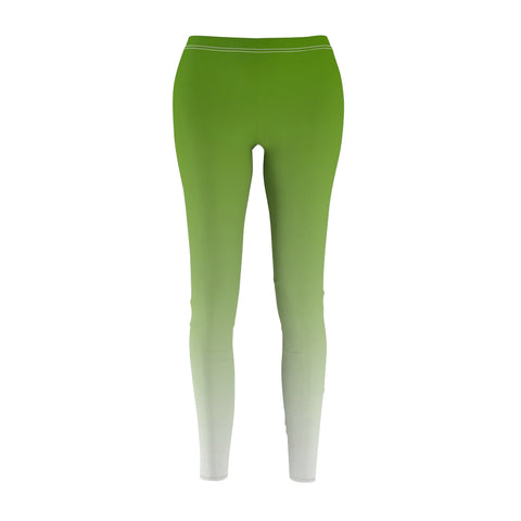 Dark Olive Green Ombre Women's Cut & Sew Casual Leggings