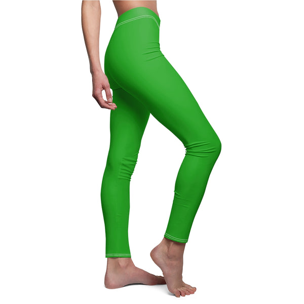 Plain Green Women's Cut & Sew Casual Leggings