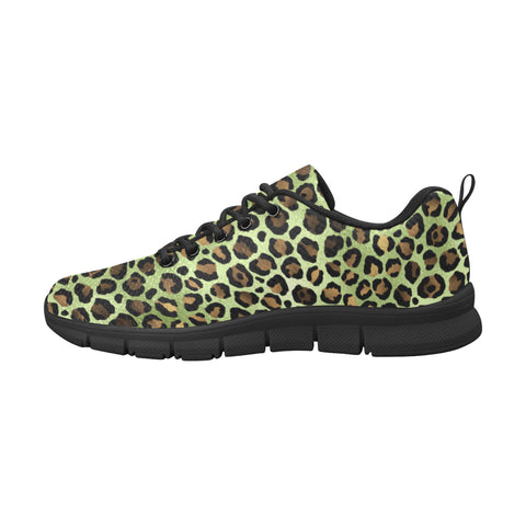 Green and Gold Leopard Women's Breathable Sneakers