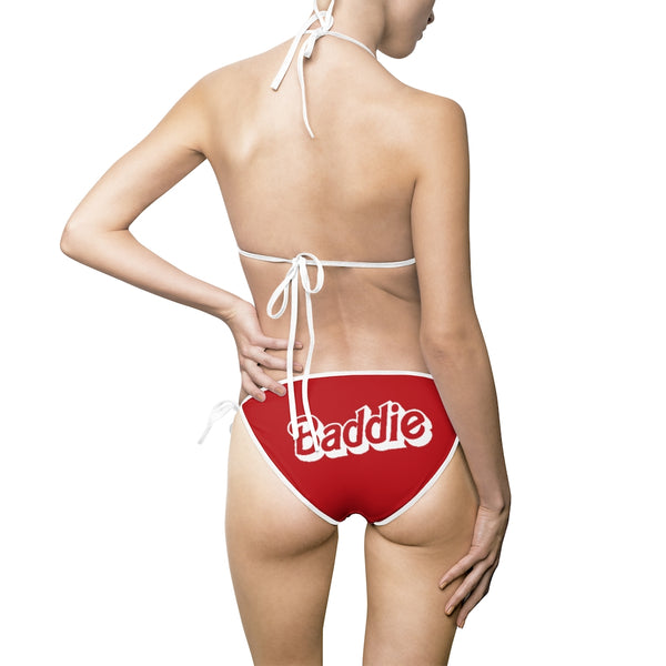 Baddie Bikini Swimsuit - Red and White